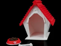 Dog House with Bowl & Bone – 3D Printed PetPod
